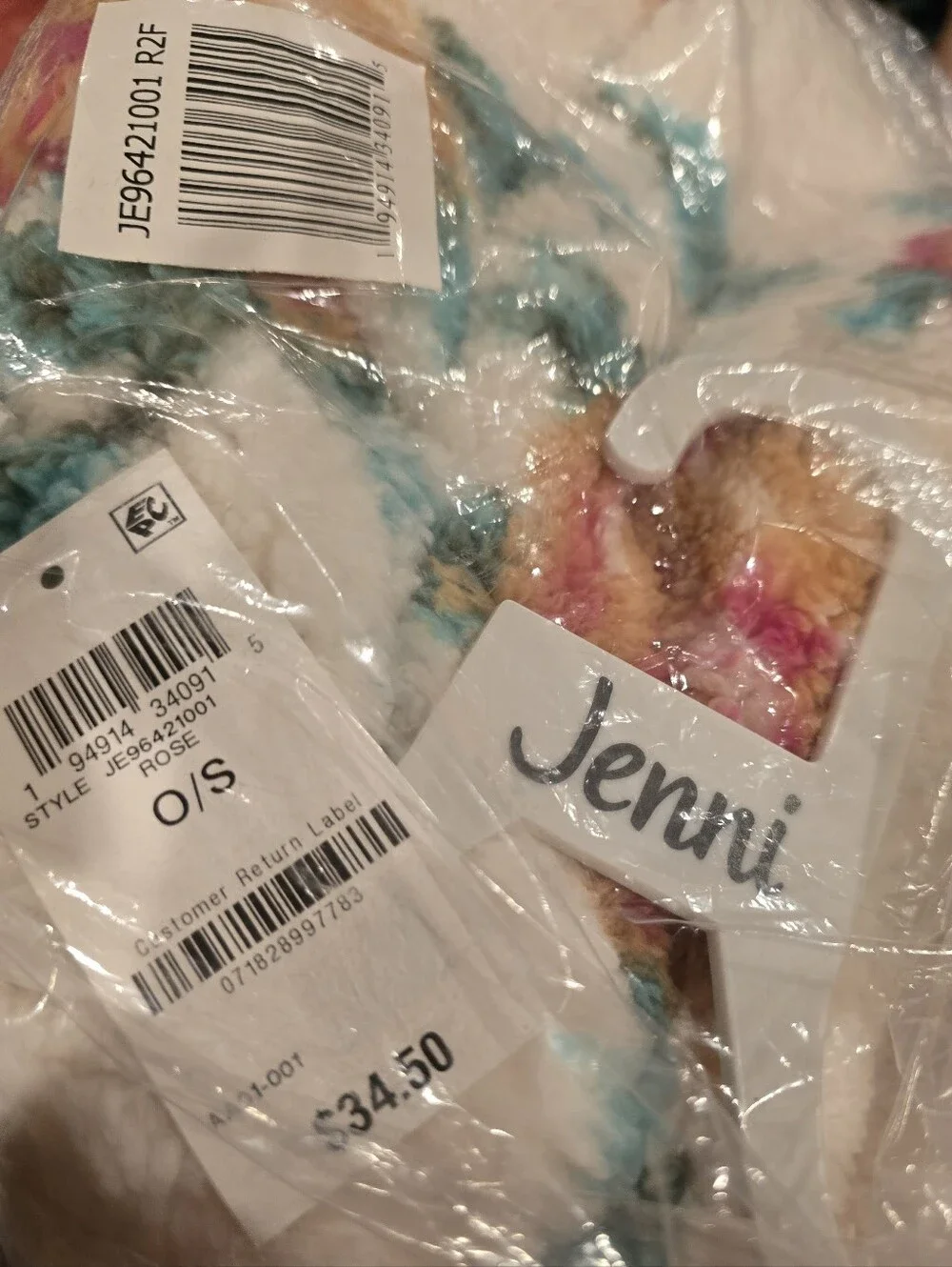 Jenni Plush Floral Headband and Scarf Set - White Multi NWT